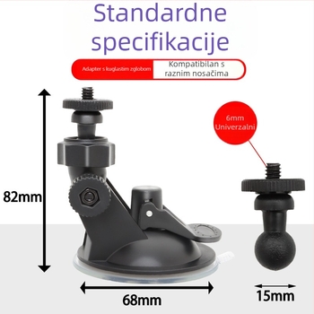 Držač s kugličnom glavom promjera 68 mm, 180° okretni držač za auto retrovizor za DVR, držač za telefon, GoPro dodatak