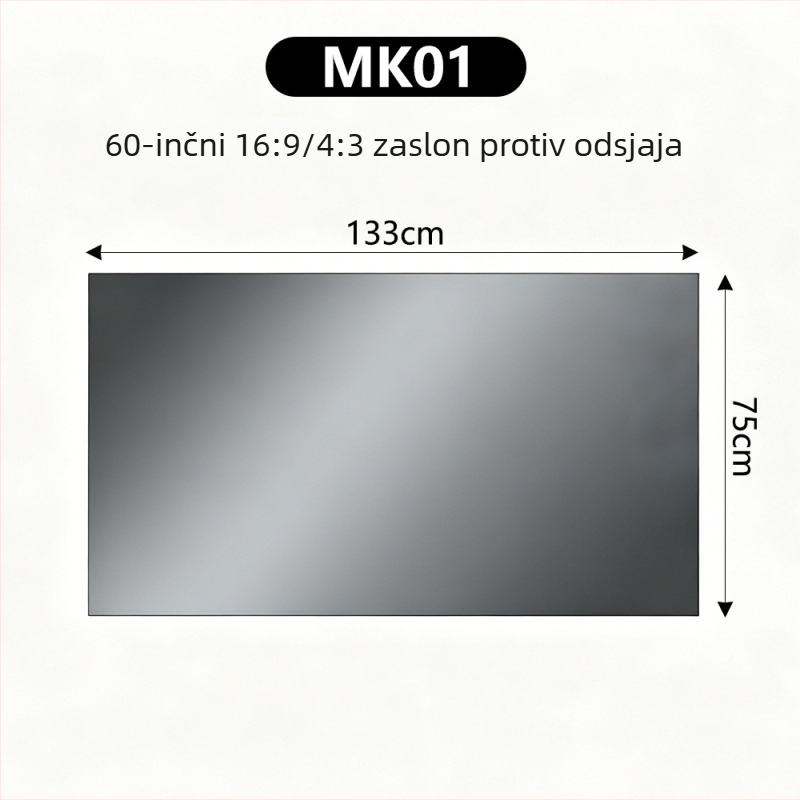 4K metalni projekcijski zaslon s antirefleksijom, 100/120 inča, HD 3D, kino razina