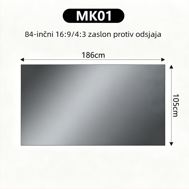 4K metalni projekcijski zaslon s antirefleksijom, 100/120 inča, HD 3D, kino razina