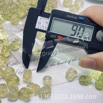 Prirodni kristal citrin Pixiu – ručno izrezbaren ukras za nakit, DIY komponenta za narukvicu, 12 mm