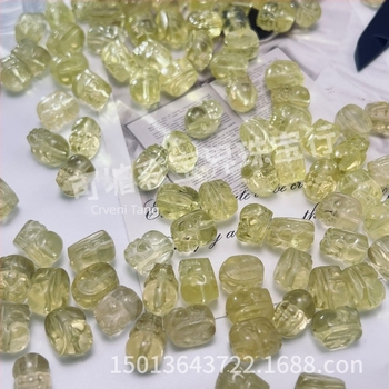 Prirodni kristal citrin Pixiu – ručno izrezbaren ukras za nakit, DIY komponenta za narukvicu, 12 mm
