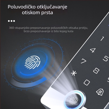 TF3ID sustav kontrole pristupa otiskom prsta, sve-u-jednom, vodootporan, staklena vrata s ekranom