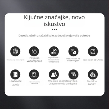 TF3ID sustav kontrole pristupa otiskom prsta, sve-u-jednom, vodootporan, staklena vrata s ekranom