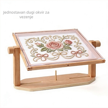 Drveni stolni držač za broderiju s podesivom okvirom za križno šivanje i kukičanje, za kućnu upotrebu