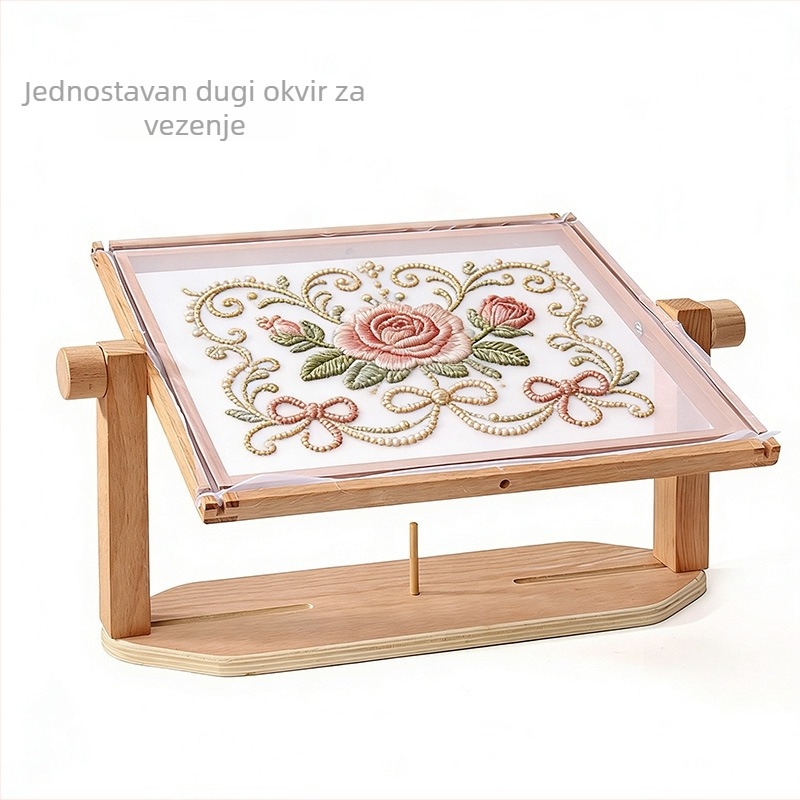 Drveni stolni držač za broderiju s podesivom okvirom za križno šivanje i kukičanje, za kućnu upotrebu