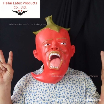 Halloween latex kapica za glavu – crveni paprika dizajn za izvedbe
