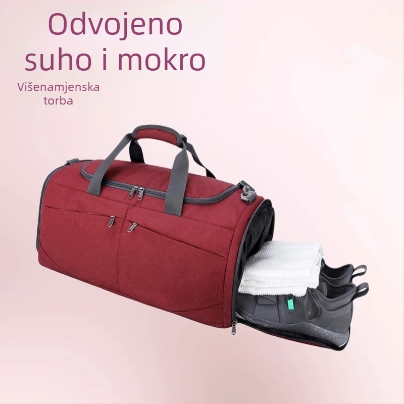 Retro stil višenamjenski ruksak s odjeljkom za suhe i mokre stvari, torba za nogomet i košarku, velik kapacitet za putovanja