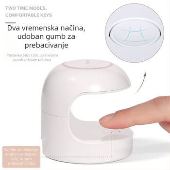 Nova mini prijenosna lampica za nokte, šarena manikurna mašina, lampica u obliku C s dizajnom ljuske jajeta.