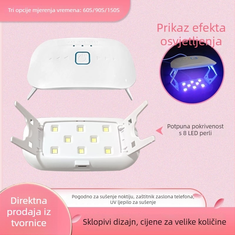 LED UV lampa za nokte – fototerapijski uređaj, brzo UV učvršćivanje, bijela, model XX-UV8