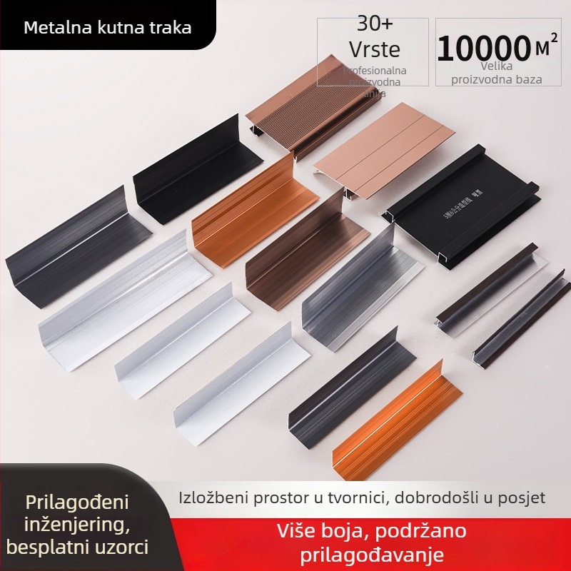 Metalni kutni profil za ploče, 2/3 cm, dekorativni rub za zidne ploče, I-oblik profil