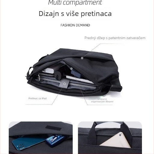 Moyyi Muška crossbody torba - 14-inčni laptop, Oxford materijal, velika zapremina, za putovanja i svakodnevnu upotrebu