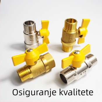 Međim e trokutna ventila za plin i vodu, 1/2 in kuglični ventil, kutna navoj unutarnji i vanjski