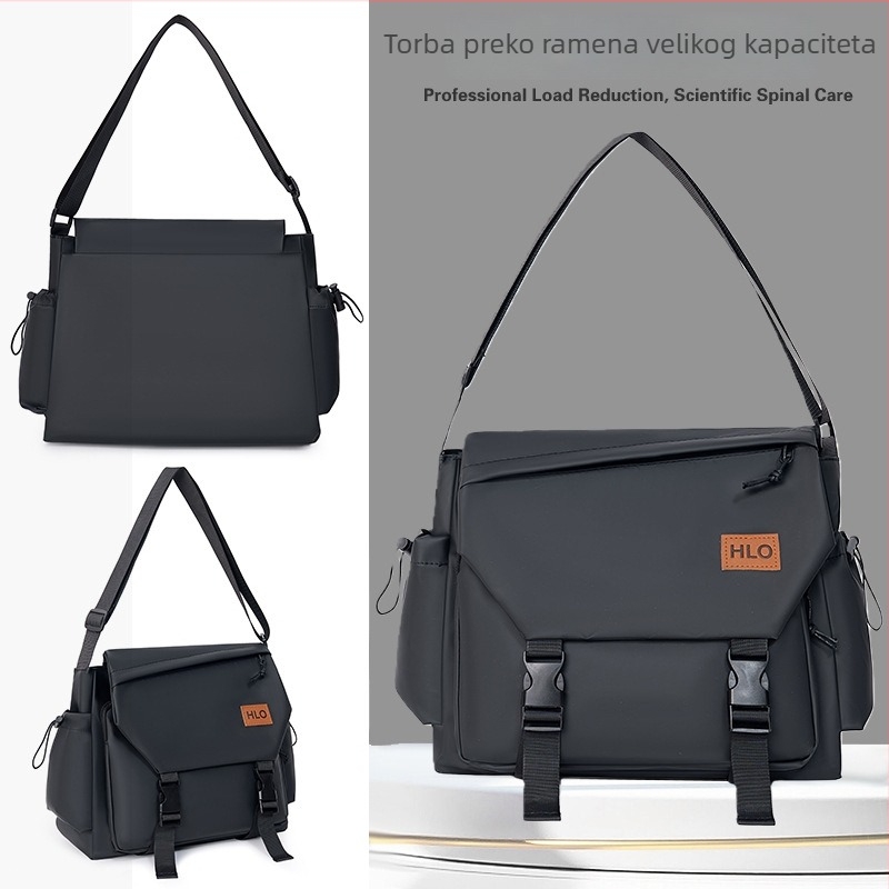 Muška vodootporna crossbody torba, kompaktna torba za 14-inčni prijenosnik, gradski minimalistički stil