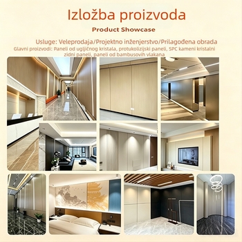 Integrirani zidni panel od bambus- drva vlakna s karbon kristalom, otpuran na udarce, bezšivne dekorativne obloge za zid