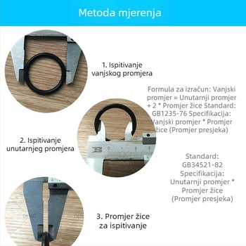 Fluorosilikonski O-prsten za ventile i slavine, set za popravke, otporan na ulje, abraziju, vodootporan, otporan na visoke temperature