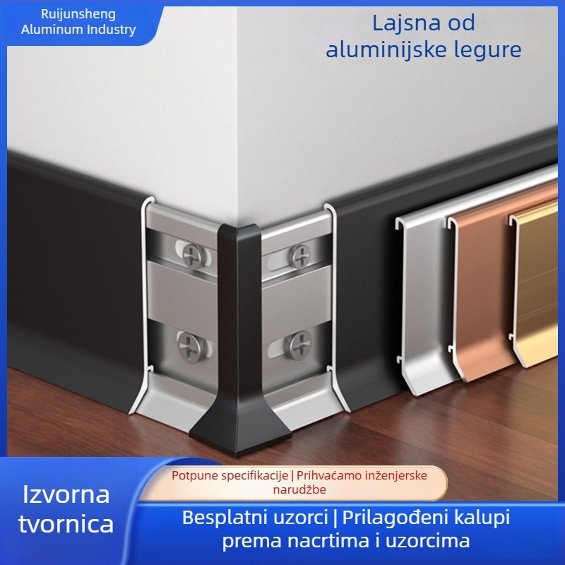 Aluminijski profil s mortise-tenon spojem i dvostrukim zaključavanjem, bez čavlji, metalni podni prag otporan na vlagu, prilagodljivo oblikovanje na zahtjev