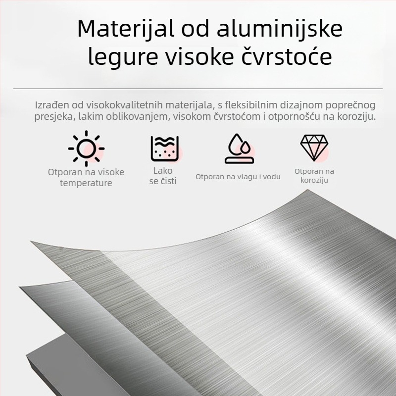 Aluminijski profil s mortise-tenon spojem i dvostrukim zaključavanjem, bez čavlji, metalni podni prag otporan na vlagu, prilagodljivo oblikovanje na zahtjev