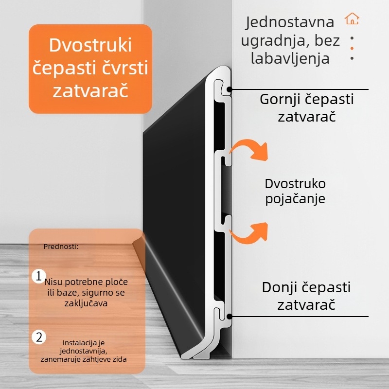 Aluminijski profil s mortise-tenon spojem i dvostrukim zaključavanjem, bez čavlji, metalni podni prag otporan na vlagu, prilagodljivo oblikovanje na zahtjev