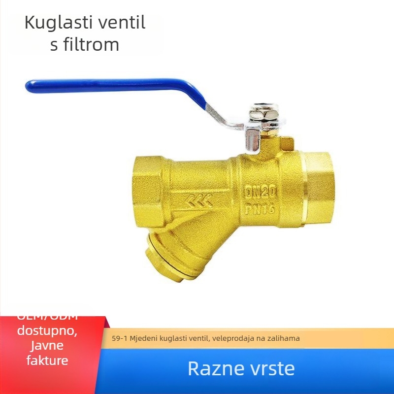 Mesing kuglični ventil s filtrom za vodovodne instalacije i sustave grijanja pod