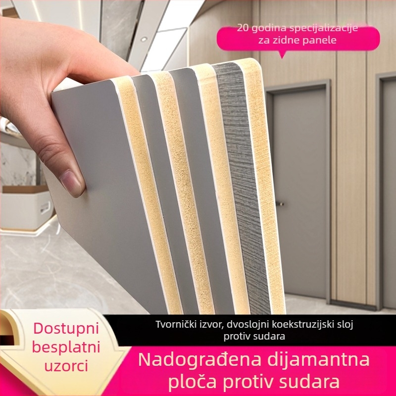 Dijamantni zidni paneli s protivudarnom zaštitom, drveni dekorativni paneli s karbonskim kristalima