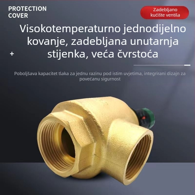 Kovani mesingani okomiti bypass ventil diferencijalnog tlaka za podno grijanje i klimatizaciju, regulatorni ventil za oslobađanje tlaka