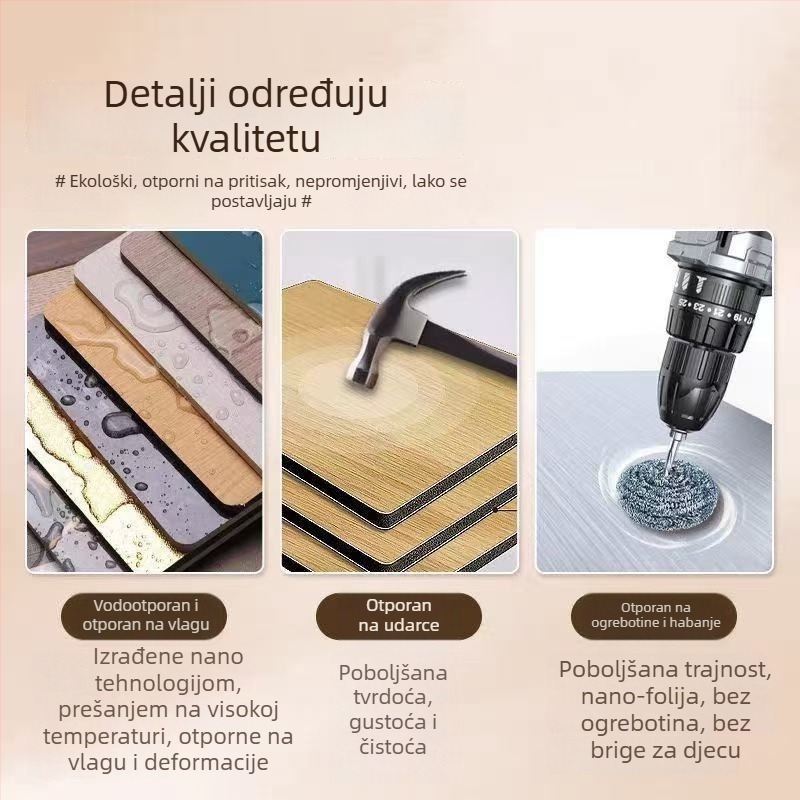Ploče za unutarnje zidove od karbon-kristala, otporne na udarce, integrirani zidni paneli s drvenim furnirom, dekorativni paneli