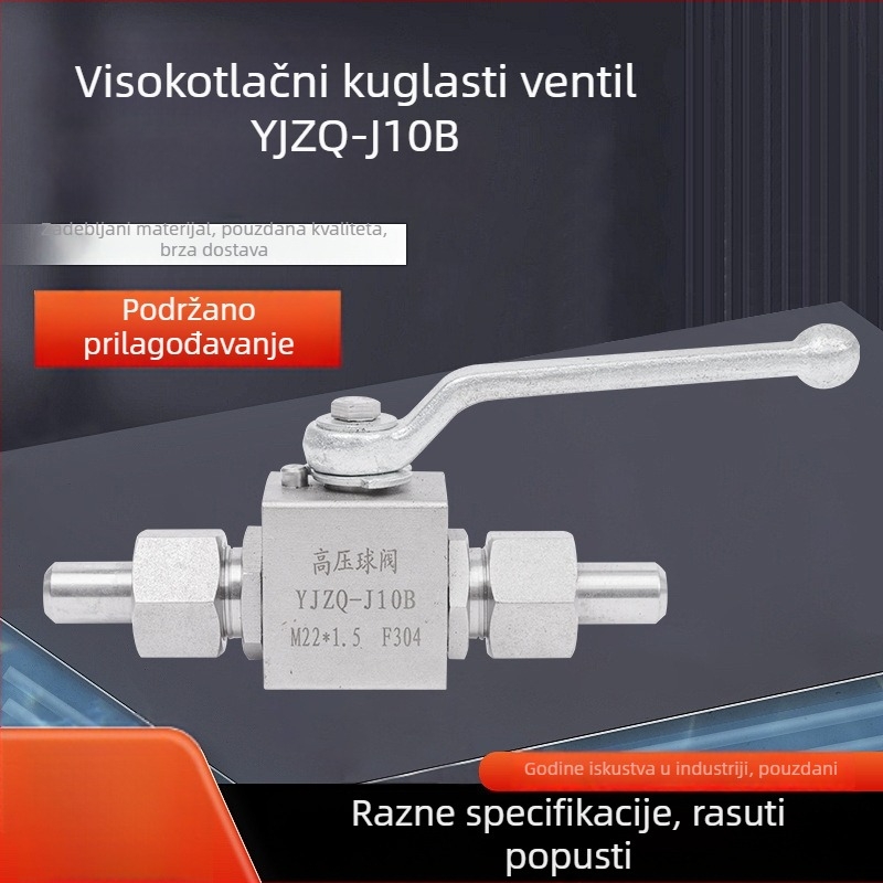 304 nehrđajući čelik visokotlačna kuglična slavina, serija YJZQ-J10B, unutarnja navoja, hidraulična kuglična slavina