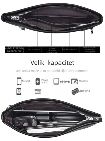 Muška klutch torba u stilu plica, PVC, geometrijski uzorak, za poslovna putovanja, kompatibilna s 8-inčnim laptopom