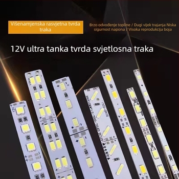 LED traka za rasvjetu 12V, visoka svjetlost, aluminijski kanal, za staklene vitrine i police (5630)
