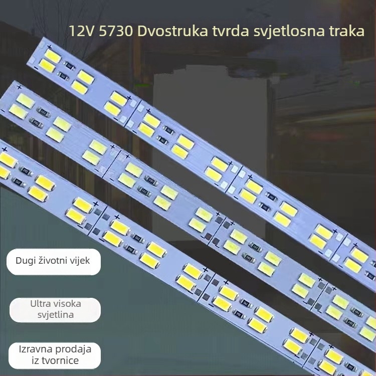 LED traka za rasvjetu 12V, visoka svjetlost, aluminijski kanal, za staklene vitrine i police (5630)