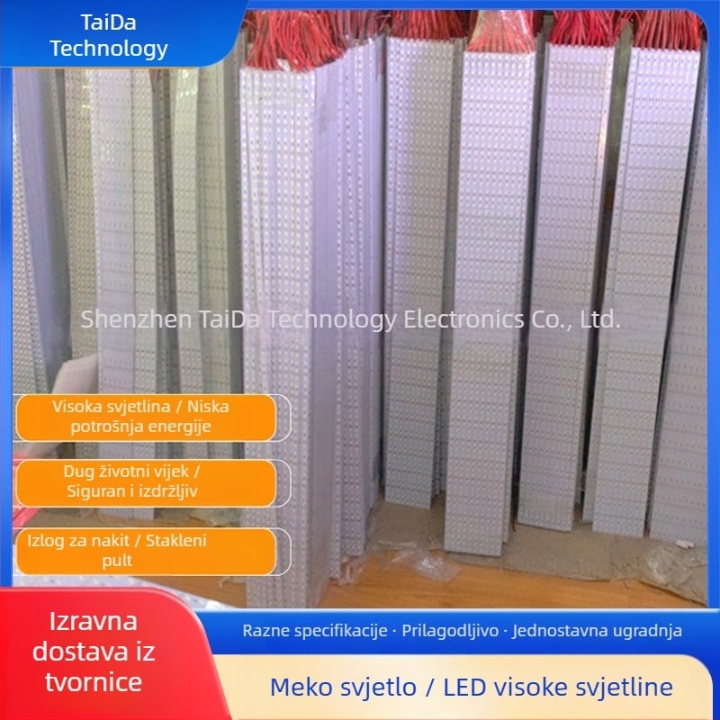 LED traka za rasvjetu 12V, visoka svjetlost, aluminijski kanal, za staklene vitrine i police (5630)