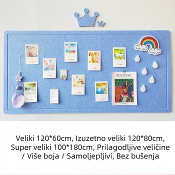 Samoljepljiva filc ploča za zid u Insta stilu, za vrtić, filc ploča s kork tablom, foto zid, prilagodljivo