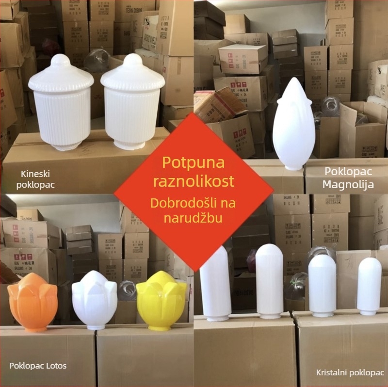 Nepravilni akrilni abažur za okrugli stub rasvjetnog stupa, dizajn lotosa, vanjski sferni abažur (PC/PE)
