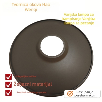 Vanjska kamp-lampa za kampiranje, tijelo od bakra, aluminija i željeza; veličine i boje po narudžbi; abažur od nehrđajućeg čelika.