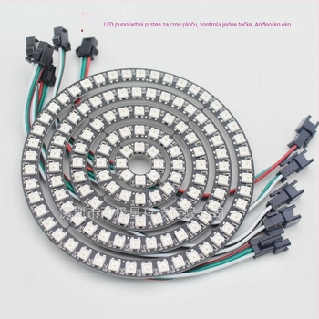 LED potpuno boja kružni prsten svjetla, 5050 RGB LED-ovi, WS2812B, 5V, Anđeosko oko, ugrađeni IC, jednopunkt kontrola