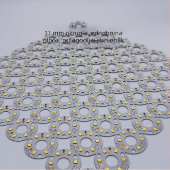 2835 LED, kružna tvrda PCB LED traka, 31 mm, za vitrine, kozmetičke ogledala, nakit i vinske ormariće