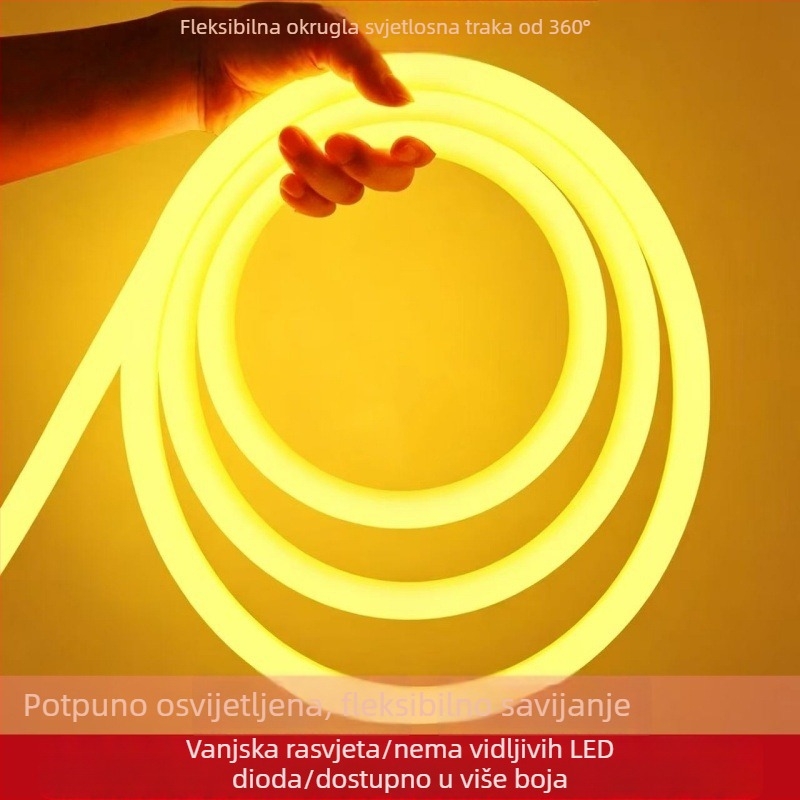 Fleksibilna LED traka za vanjsku upotrebu, 360° kružna, vodootporna, ambijentalno osvjetljenje za reklamu
