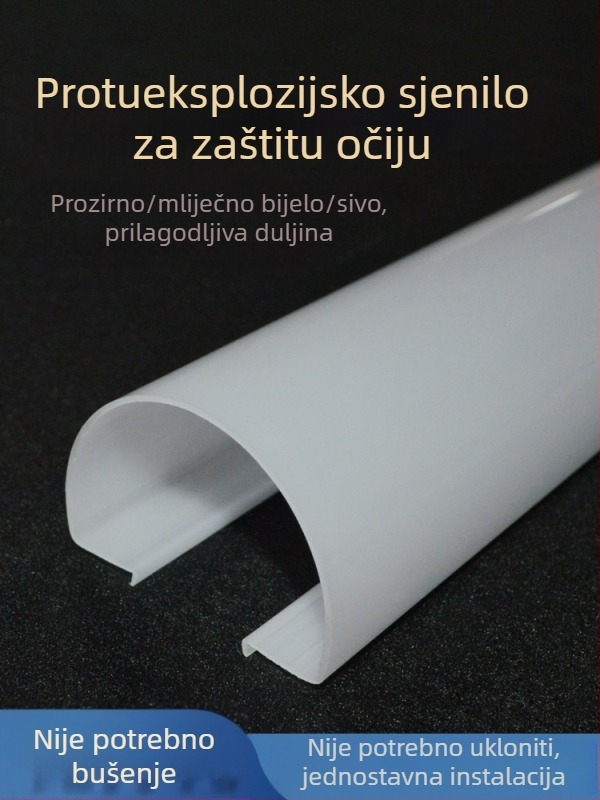 Eksplozijski otporan abažur za T5/T8 cijevi, integrirani stakleni abažur, anti-refleks, za dječju sobu