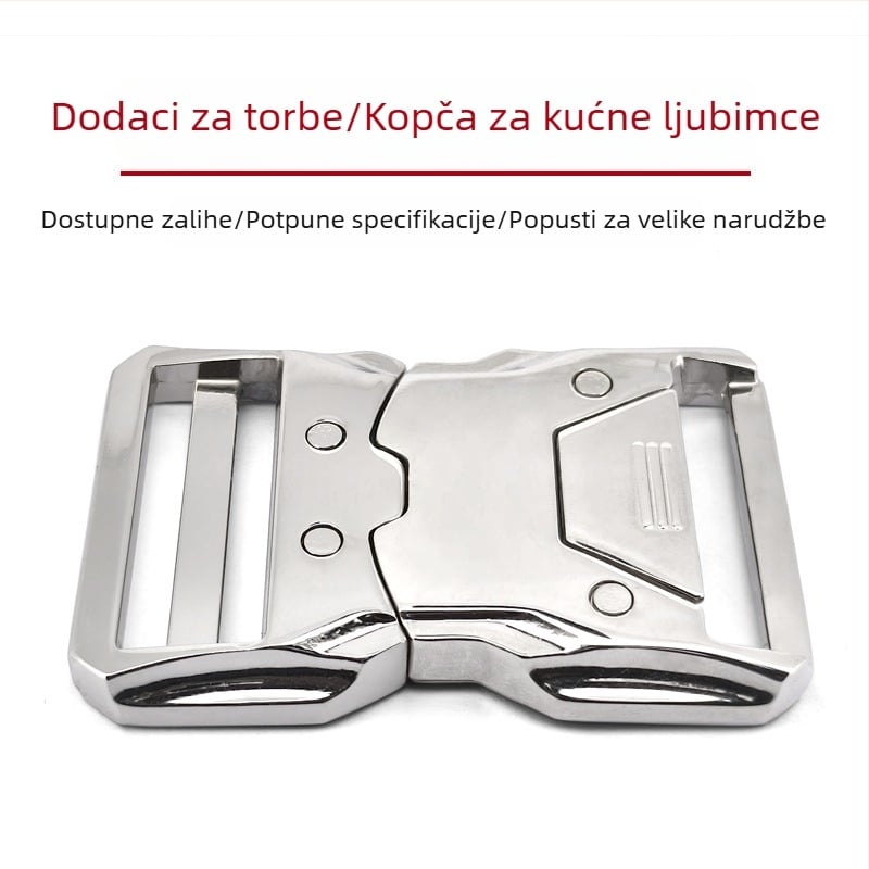 Prilagođena metalna kopča za prtljagu i torbe, podesiva klik-kopča s laserskim logom, sigurnosna brava s otvorima