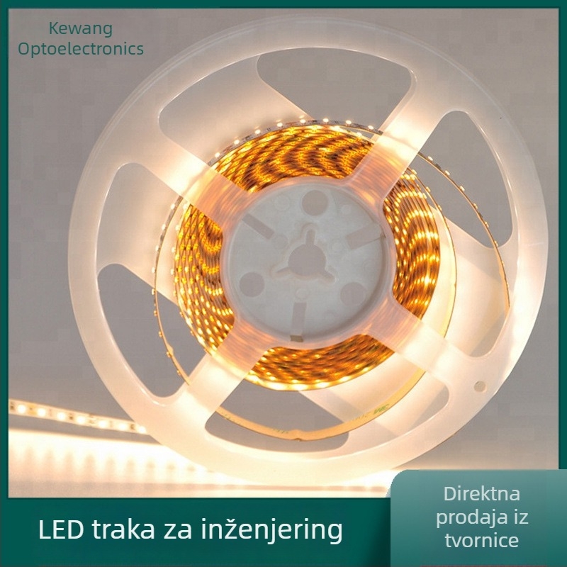 Monohromna LED traka 3014, 120 LED-ova, 24V, visoka svjetlina, vodootporna, samoljepljiva, za unutarnju upotrebu