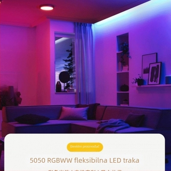 RGB CW potpuno boja fleksibilna LED traka, 5-u-1 za barove i prostorije e-sporta, ambijentalno dekorativno osvjetljenje, niska napetost