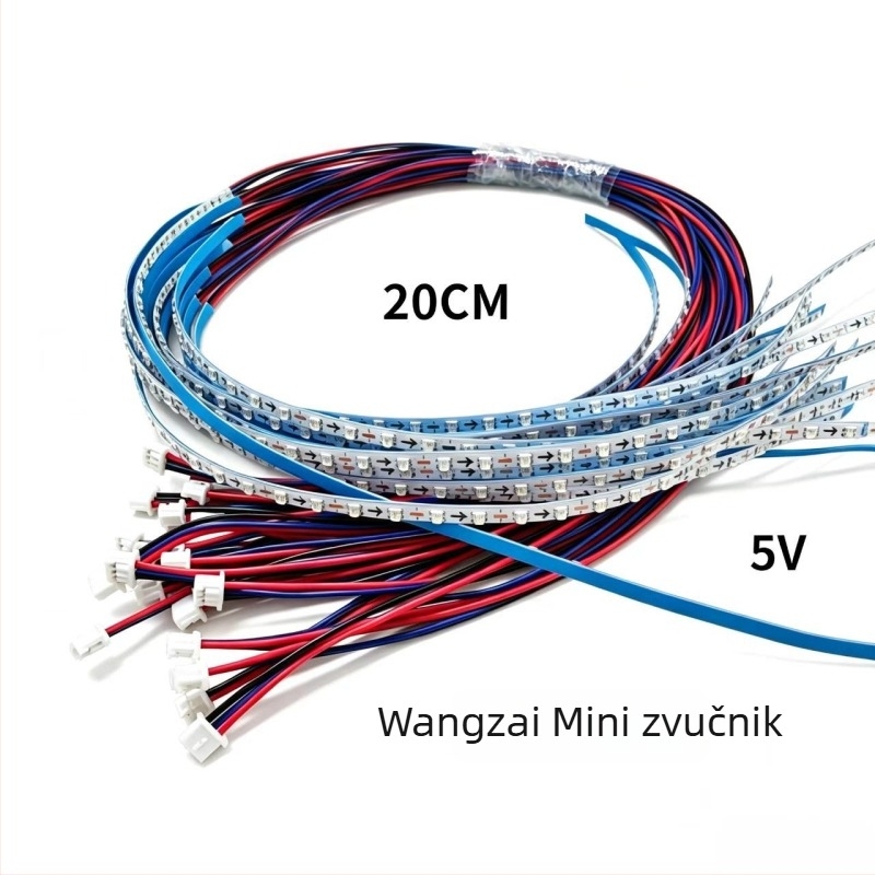 5V RGB LED trak, 20 cm, Wangzai mini zvučnik - modificirana LED rasvjetna traka s 28/32 LED dioda, unutarnje ambijentalno mekano svjetlo