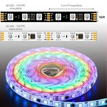 TM1934 Breakpoint Resume RGB LED traka 5050 RGB, 12V, 60 LED-ova, Programabilna za vanjsku upotrebu – inženjerski model