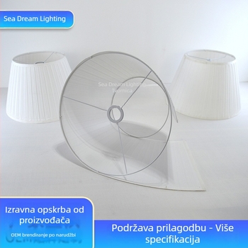 Plisirani platneni abažur za stolnu i podnu lampu s premazom od platna (KD)