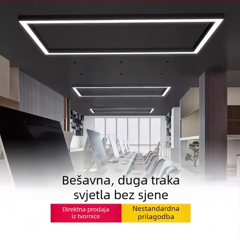Prilagodljiva LED viseća svjetiljka za bilijarsku dvoranu - pravokutni ambijentalni osvjetljenje za ured, dvoranu za sastanke, autopraonicu i radno mjesto