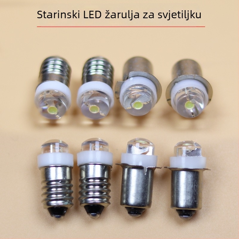 Vintage kožna navlaka lampe s E14 utičnicom, kompatibilno s 2.4V/3.6V/4.5V/6V, LED mala lampica visoke svjetline, pomoćno osvjetljenje