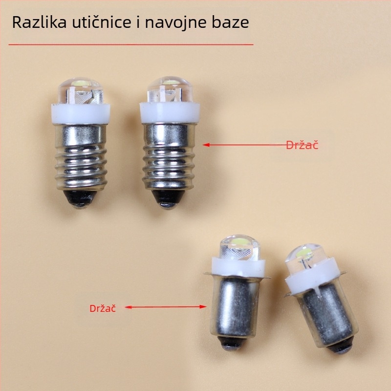 Vintage kožna navlaka lampe s E14 utičnicom, kompatibilno s 2.4V/3.6V/4.5V/6V, LED mala lampica visoke svjetline, pomoćno osvjetljenje