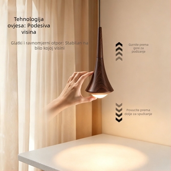 2026 novi model visećeg svjetla za hodnik u boji oraha, vintage stil, senzor dodira, inspirirano kineskim stilom noćna lampa