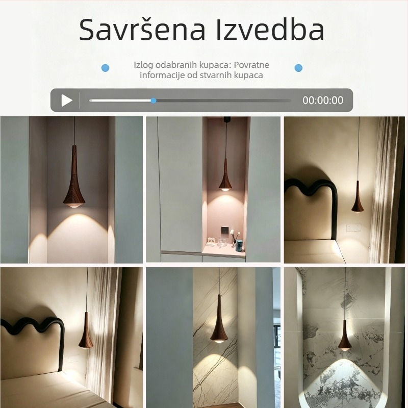 2026 novi model visećeg svjetla za hodnik u boji oraha, vintage stil, senzor dodira, inspirirano kineskim stilom noćna lampa