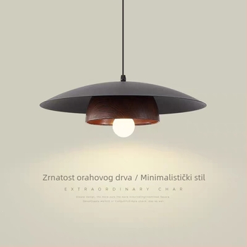Retro restoran luster u stilu Wabi-Sabi, lampica za stol i bar s uzorkom drveta oraha, industrijski dizajn rasvjete